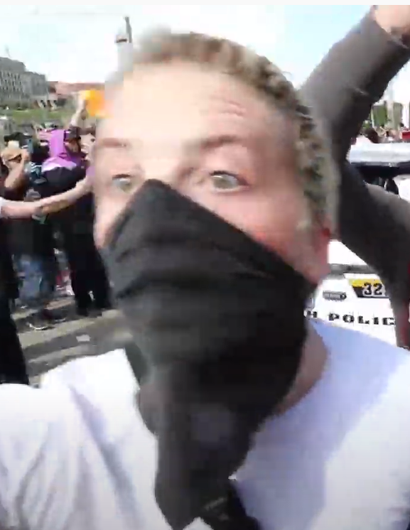 Woman at May 30 protest in Pittsburgh