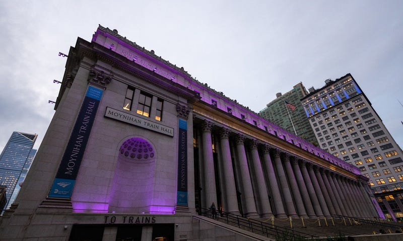 Gov. Kathy Hochul had state landmarks lit purple on Friday in honor of International Women's Day.