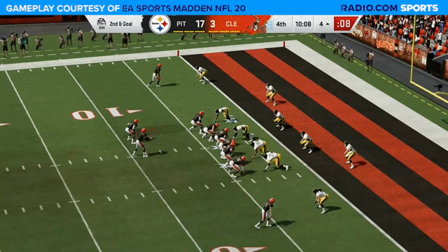 Josh Gordon cuts the deficit to seven with a four-yard touchdown