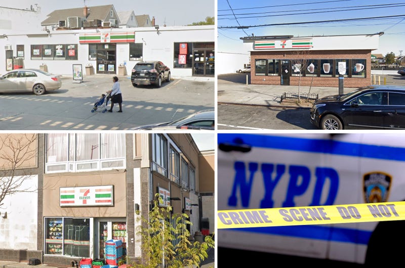 Three 7-Eleven stores in South Richmond Hill, Howard Beach and Springfield Gardens were robbed at gunpoint early Wednesday