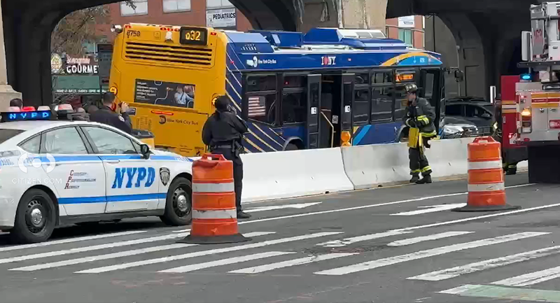 A Queens bus crashed in Sunnyside on Sunday morning when the operator suffered a medical episode.