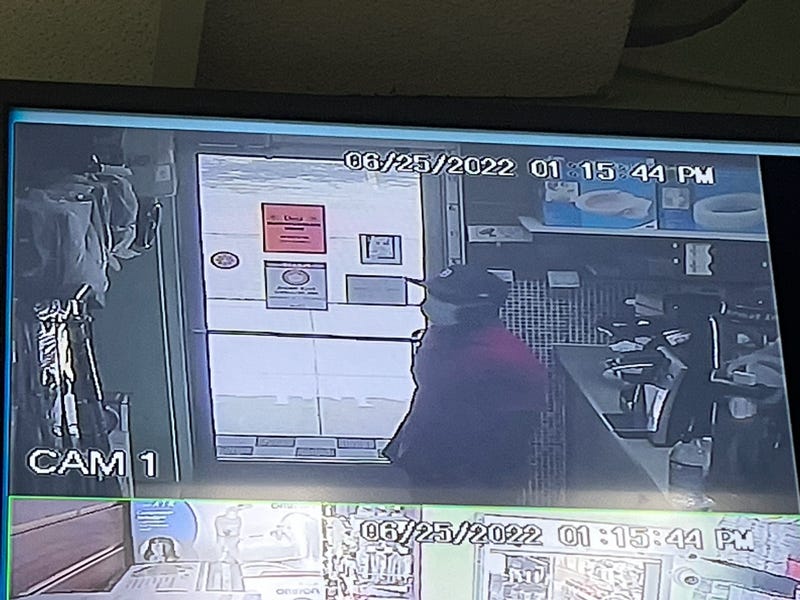 Police in Canton are on the hunt for a suspect they accuse of holding up a local pharmacy clerk at gunpoint and demanding pills and cash.