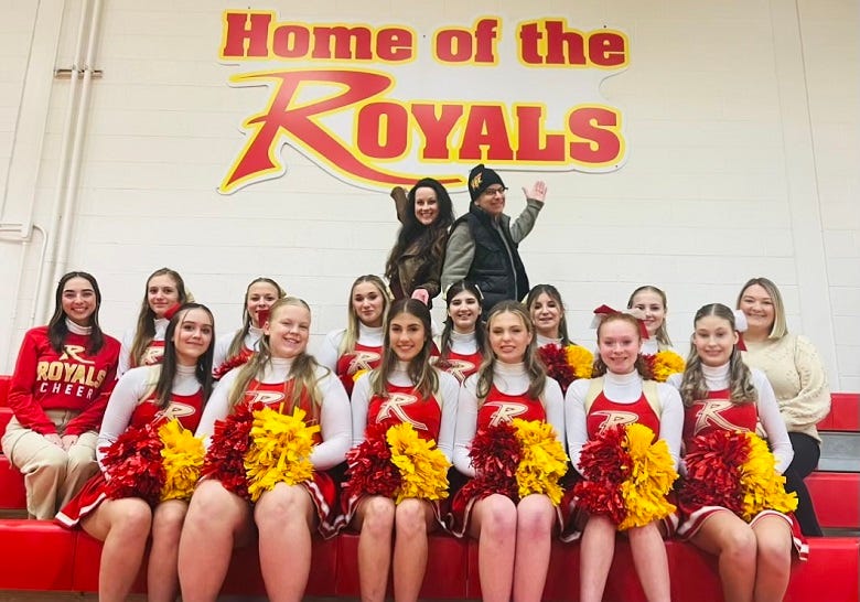 Holy Redeemer HS cheerleaders with Rocky & Lissa