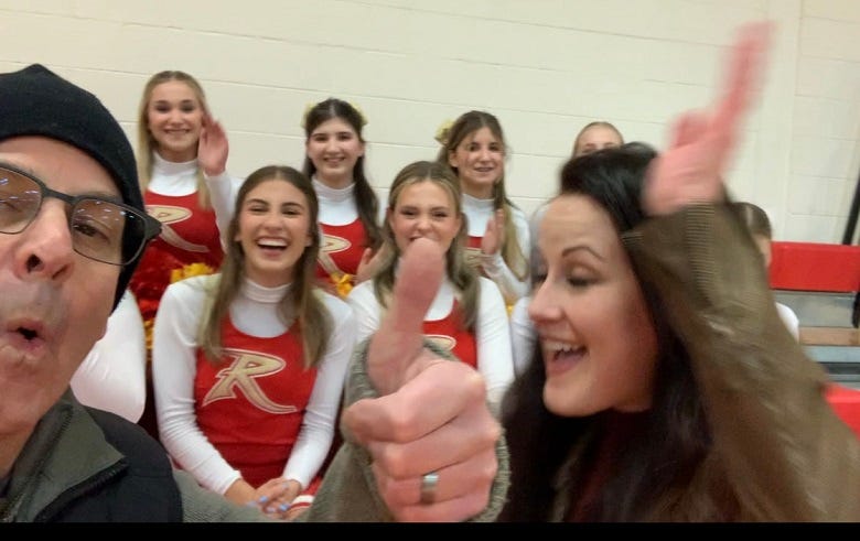 Holy Redeemer cheerleaders with Rocky & Lissa 