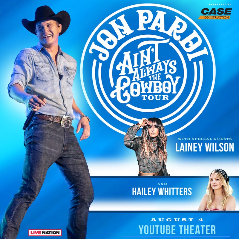 Jon Pardi's Ain't Always the Cowboy Tour flyer