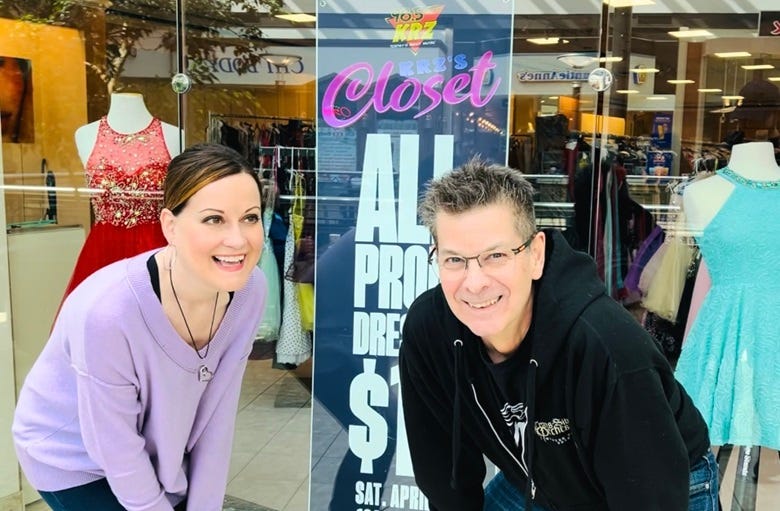 Rocky & Lissa at the KRZ Closet storefront
