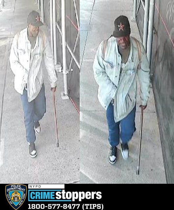 A man is wanted for allegedly stabbing a woman in Harlem on Saturday in an unprovoked attack.