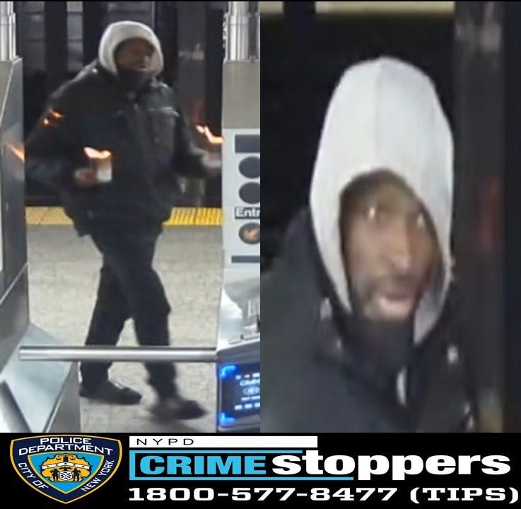 The suspect fled the station and remains at large