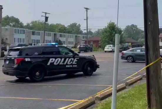 scene of a shooting in Royal Oak