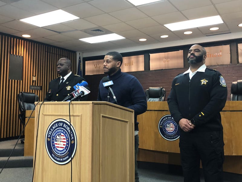 Robbins officials at news conference