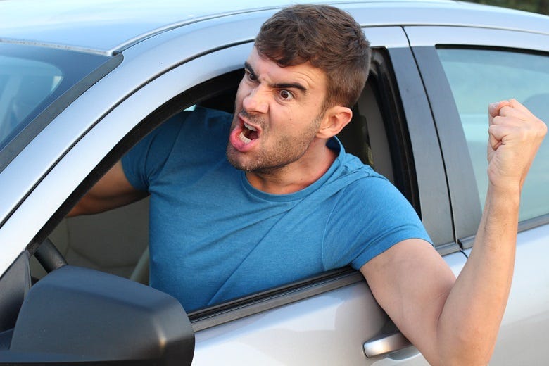 driver yelling out car window