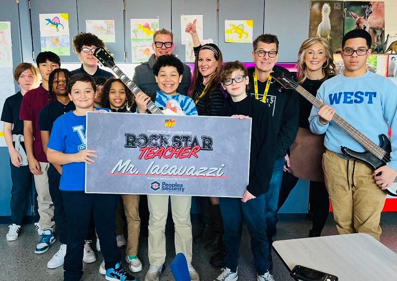 Mr. Iacavazzi with his students