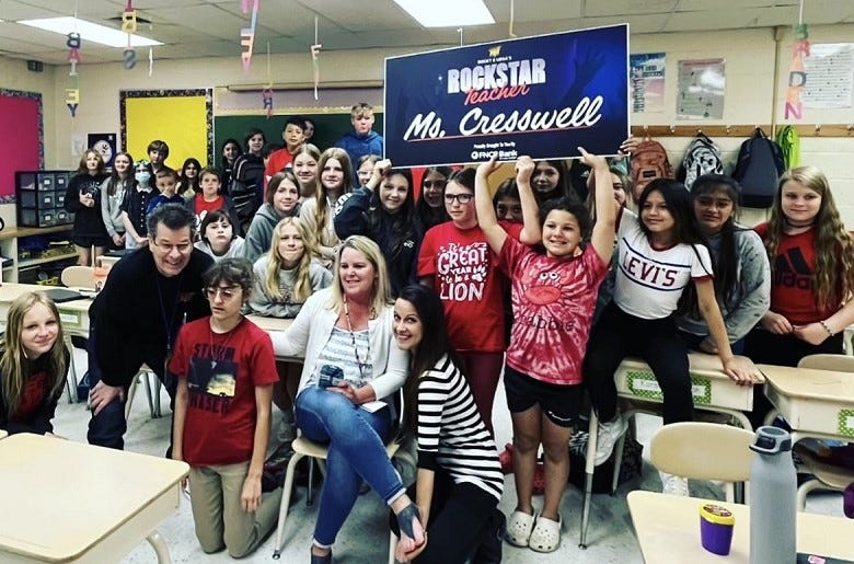 Ms. Cresswell and her 6th grade class