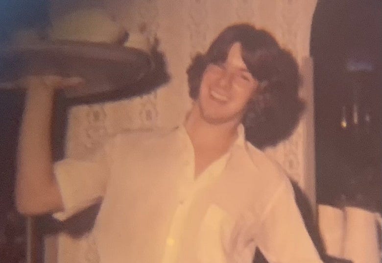 Rocky as a waiter back in the day