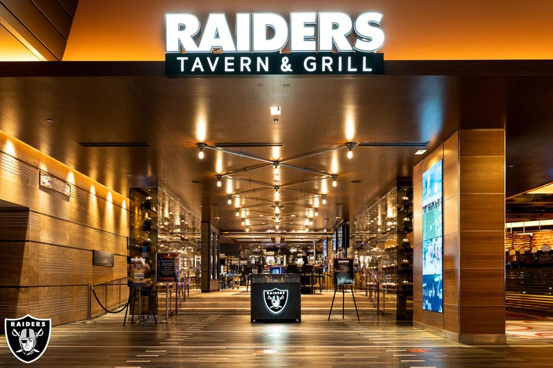 Looking into the Raiders Tavern and Grill inside the M Resort