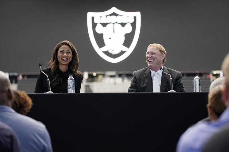 Raiders President Sandra Douglass Morgan and team owner Mark Davis