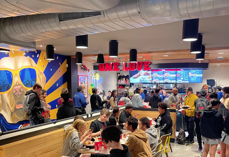 Inside Raising Cane's in Oakland