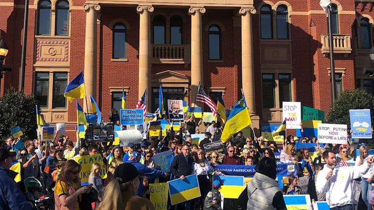 North Texas Ukrainians rally for homeland, call for NATO no-fly zone
