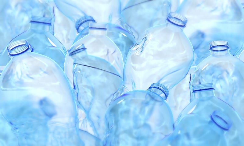 Empty water bottles ready to be recycled