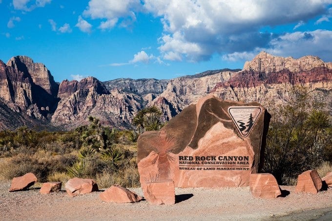 The entrance to the Red Rock Canyon National Conservation Area