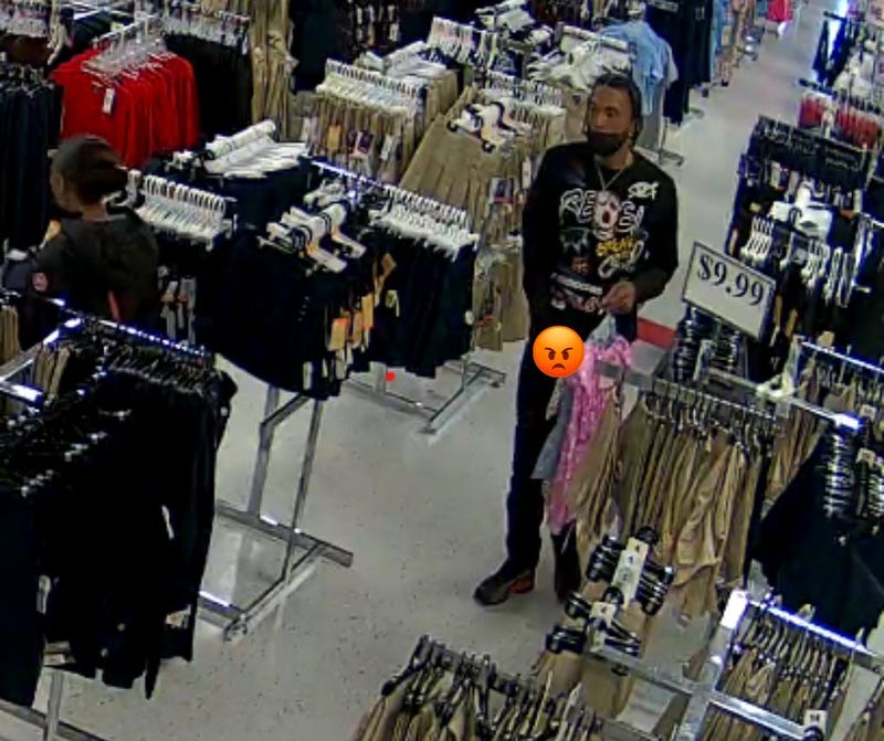 Suspect wanted for indecent exposure in a children's clothing store