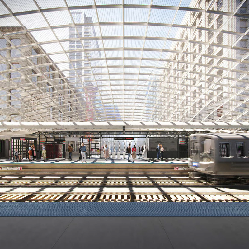 The brand new State/Lake CTA station will feature wider platforms, new elevators for full ADA accessibility, a glass canopy and improved lighting and visibility. It's set to open in 2029.