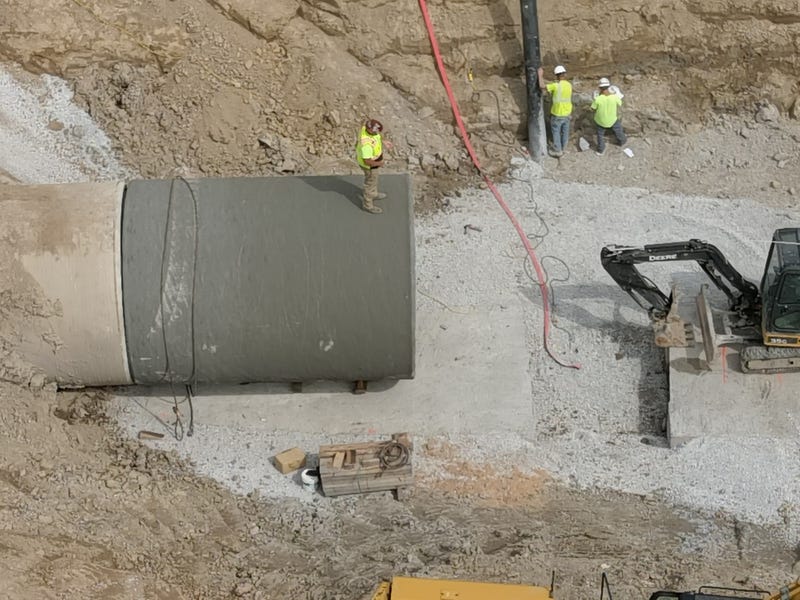 New pipe placed at site of broken water main