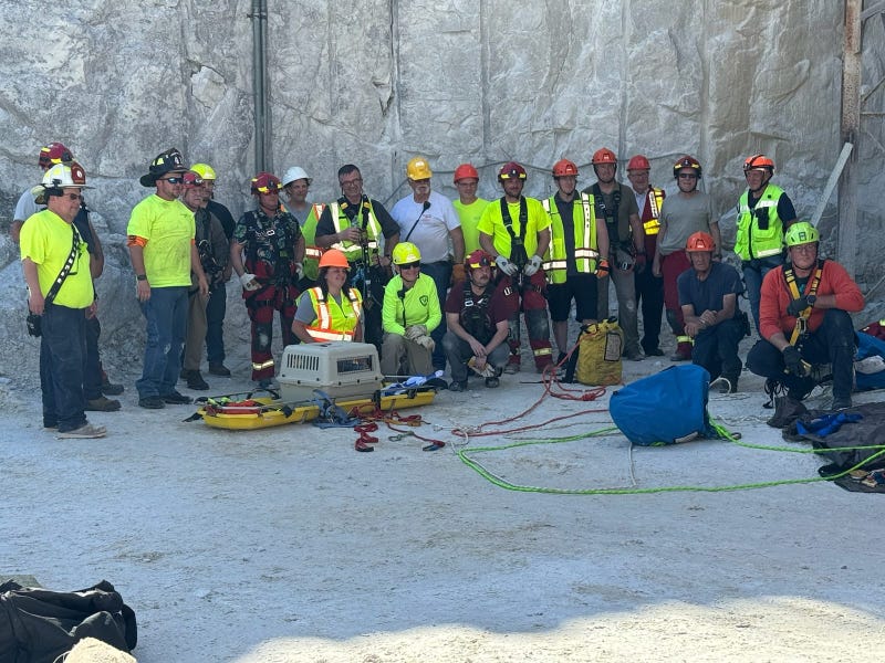 Rippy, a terrier-mix, was rescued on Tuesday after falling down a 50 foot cliff in a Connecticut quarry.