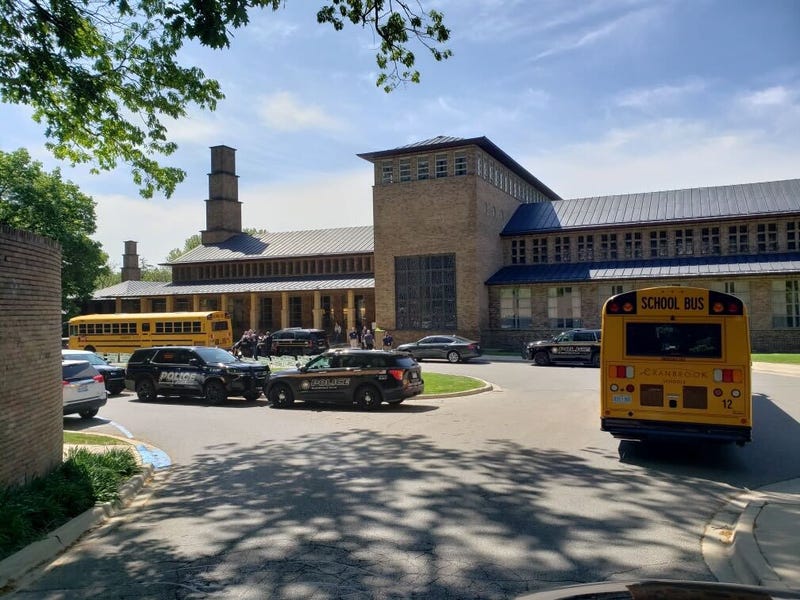Police on the scene on the Cranbrook Schools campus.