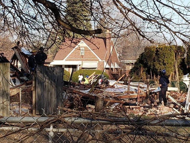Detroit home leveled by explosion