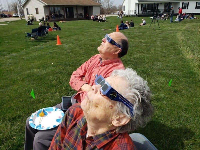 Michiganders looking up at total solar eclipse on April 8, 2024