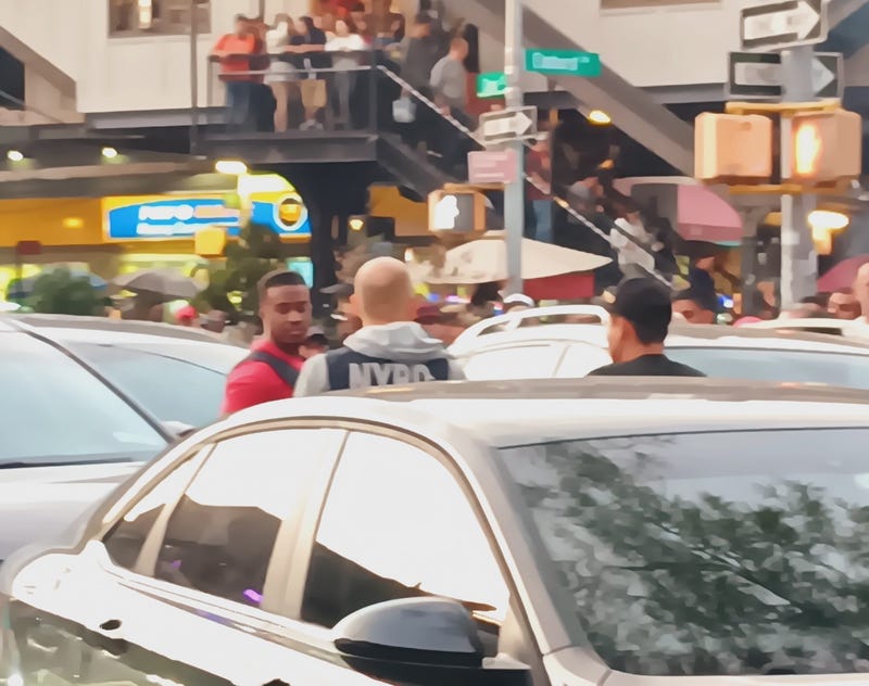 Residents watched from the 90th Street–Elmhurst Avenue station as the raid went down