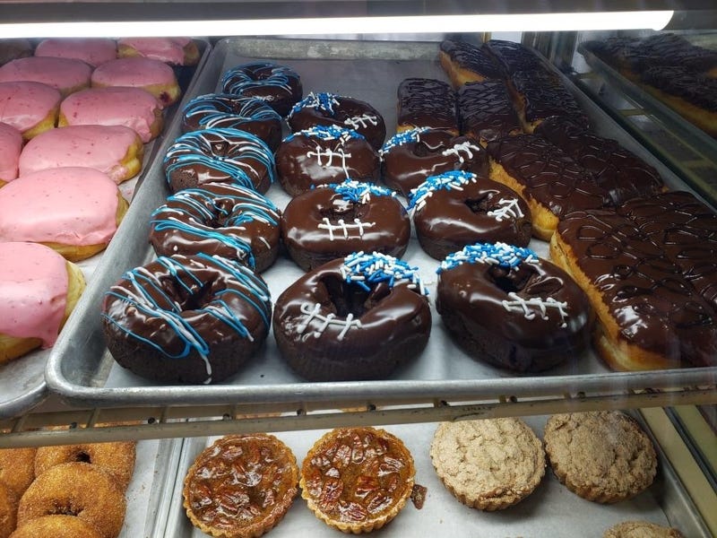 Lions-themed donuts at Villa Bakery in Garden City
