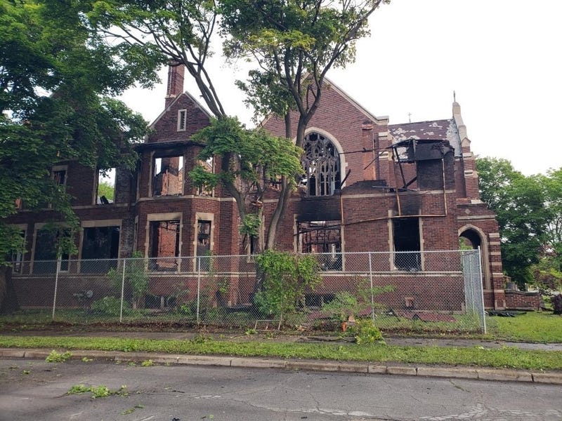 St. Agnes Church on Rosa Parks in Detroit is damaged in fire.