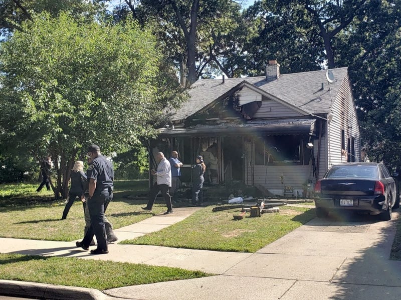 scene of a house fire in Detroit