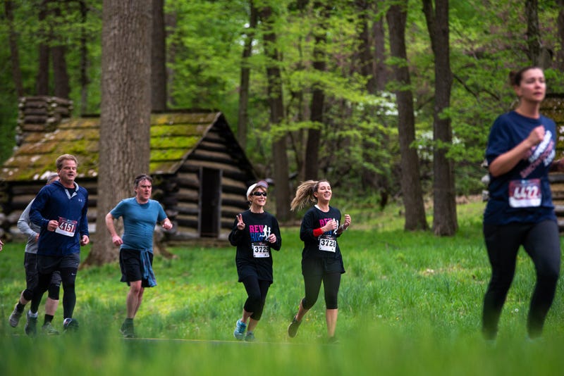 Runners participating in the 2019 Valley Forge Revolutionary Run. The 2021 event is now online because of the COVID-19 pandemic.