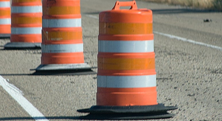 Road construction barrels