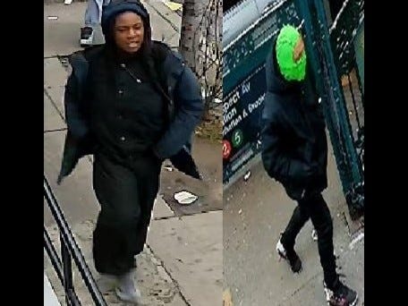 Two suspects are wanted in connection to a robbery in a Bronx subway station on Wednesday