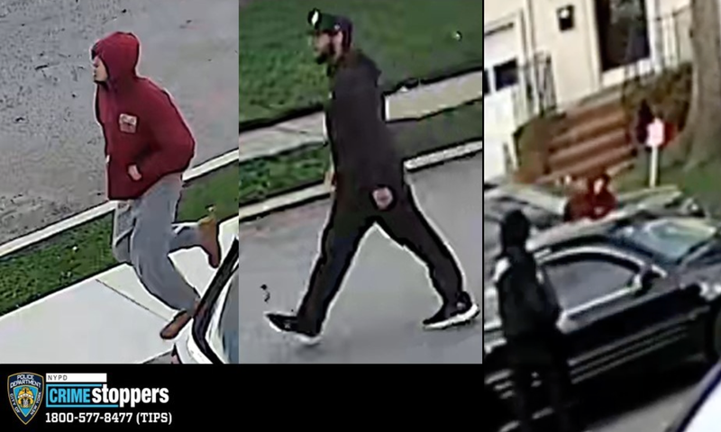 Police are searching for two male suspects who fled the scene