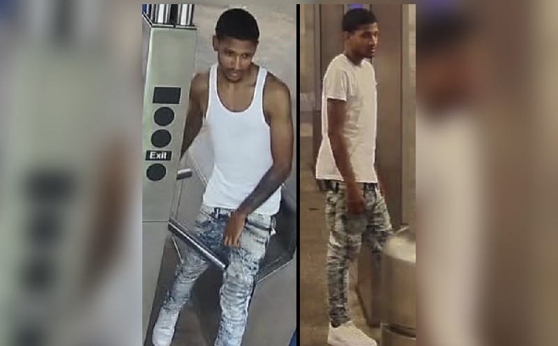 Police are searching for a suspect in a two-borough robbery spree targeting subway riders in recent days