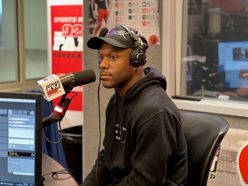 Cleveland browns safety Rodney McLeod sits during 'The Ken Carman Show with Anthony Lima' on Tuesday, September 24, 2024, in Cleveland, Ohio.