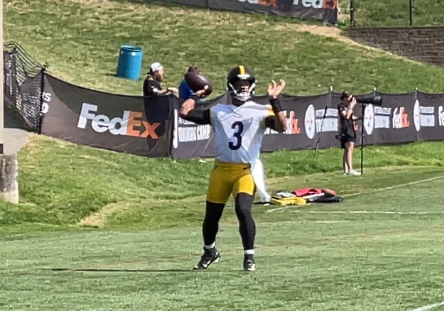 Russell Wilson at camp in Latrobe