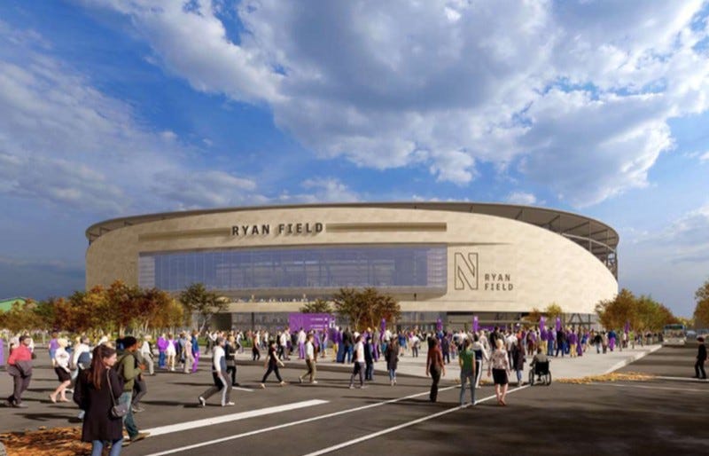 future stadium with crowds