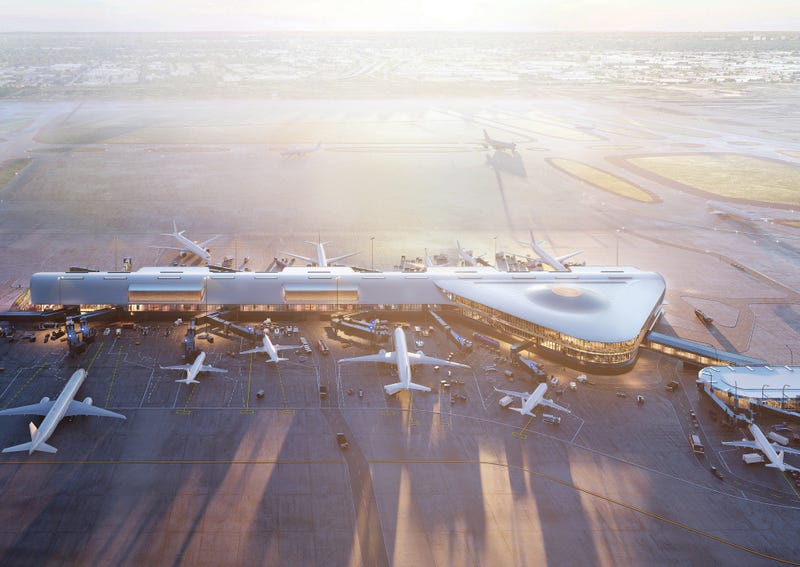 An aerial rendering of the planned expansion at O'Hare Airport.