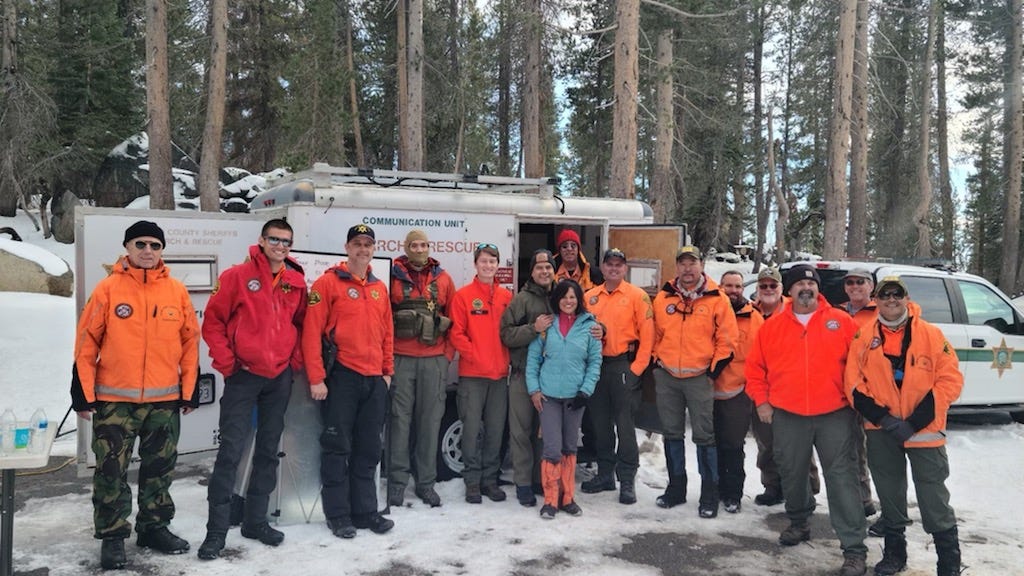 PHOTOS: Searchers safely rescue hiker missing for 2 nights in freezing Sierra