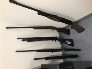 Guns recovered from Saxton's Long Island home by the NYPD.