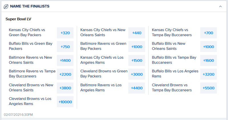 FanDuel Sportsbook Super Bowl Odds