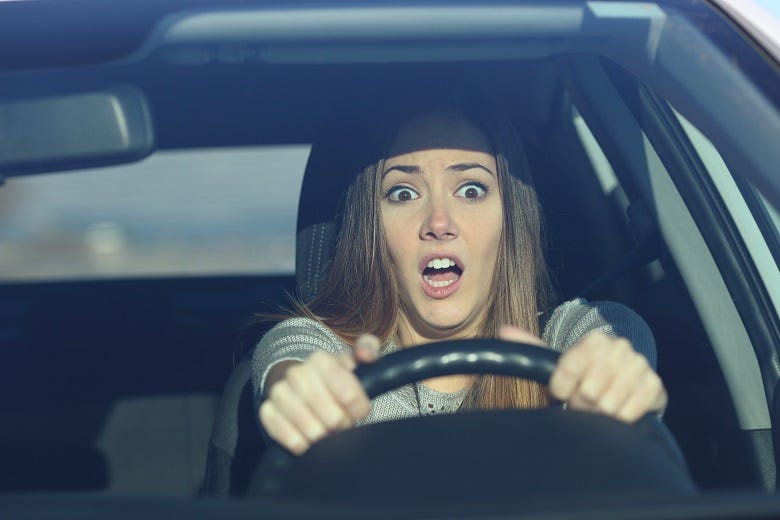 Scared woman