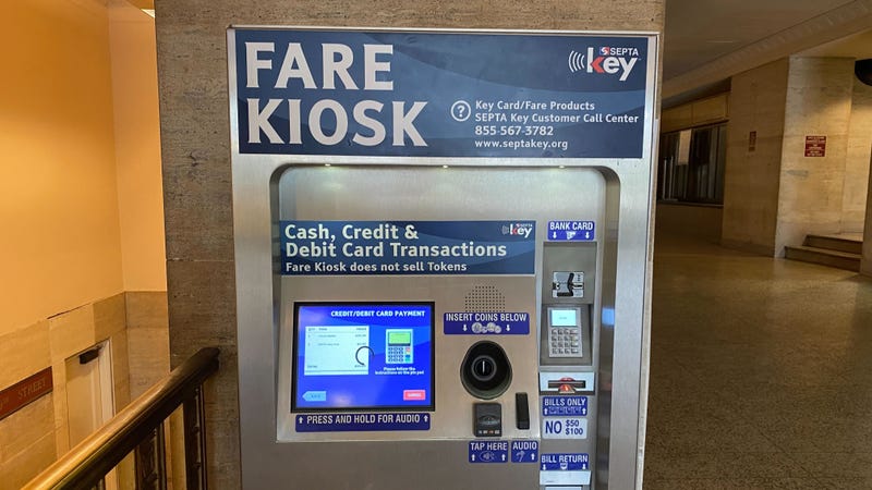 A SEPTA Key fare kiosk at SEPTA Gray 30th Street Regional Rail Station