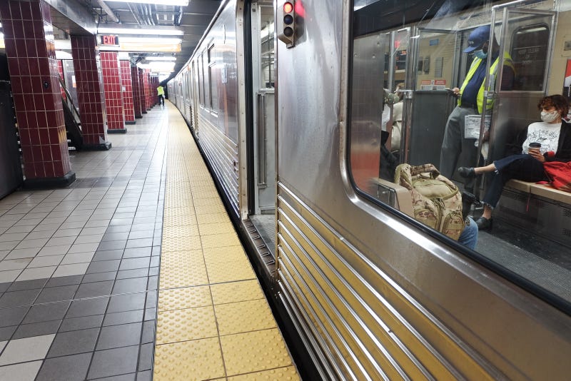 A SEPTA subway train in South Philadelphia.